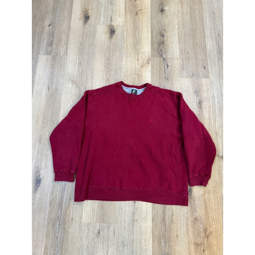 VTG 90s Starter Mens‎ XL Crewneck Sweatshirt Team Red Burgundy Fleece Pullover
